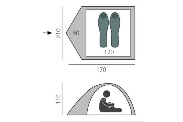 Палатка Arten Walk 2 синяя